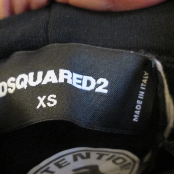 new DSQUARED2 DOMINATE D2 men's black long sleeves hoodie Sz XS